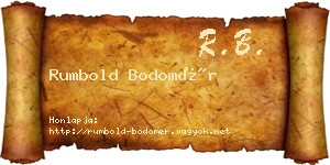 Rumbold Bodomér névjegykártya